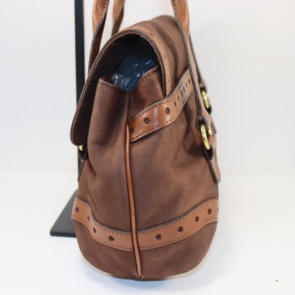 Chloé Brown Suede Saskia Tote Bag with Leather Trim and Brass Hardware - Picture 3 of 9